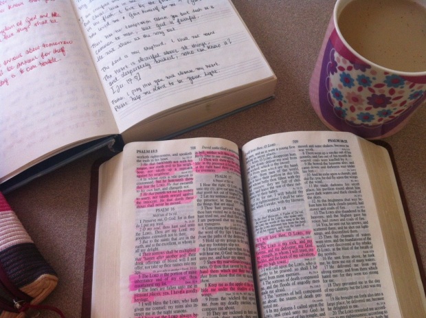 this is my morning ritual each day: The Word + chai  tea
